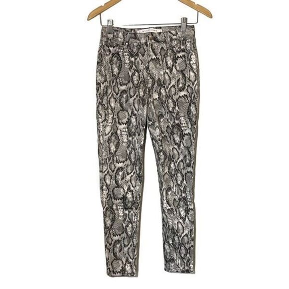 Tinseltown Women's Snake Print Pants High Rise Stretch Skinny Slim Leg Gray Sz 5 - Picture 2 of 10